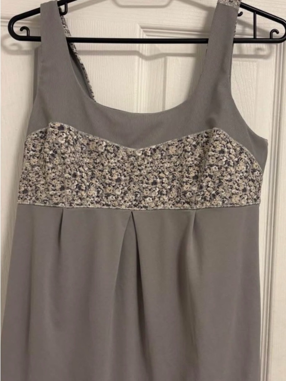 lululemon athletica Gray Tank Top with Floral Accent